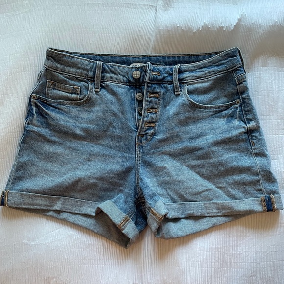 High Waisted Button Front Shorts - Picture 2 of 3